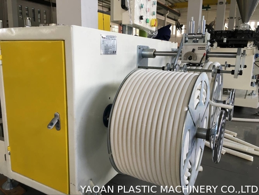 ポリ塩化ビニールの単一の壁は12mm- 32mmの直径の管のための管の放出機械を波形を付けました